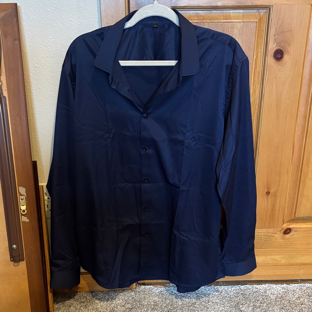 Men's Navy Button-Up Shirt